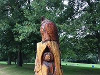 2016-08-27 Trail Fest 10K by Running Lab  A cool carving on a tree stump. : 10K, kasdorf, race, running, Trail Run